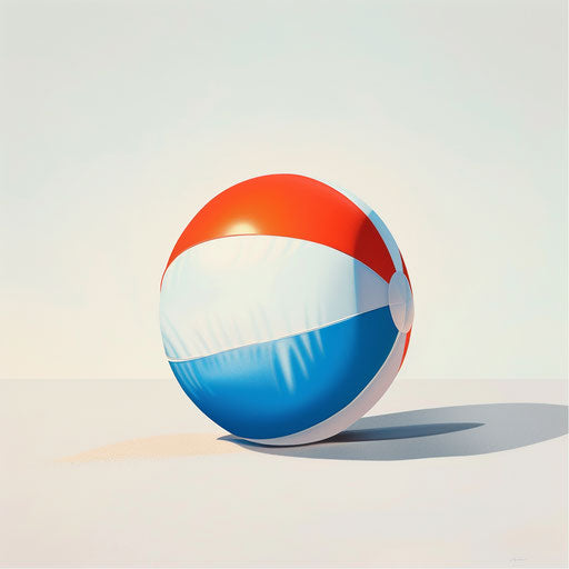Realistic beach ball artwork on white background
