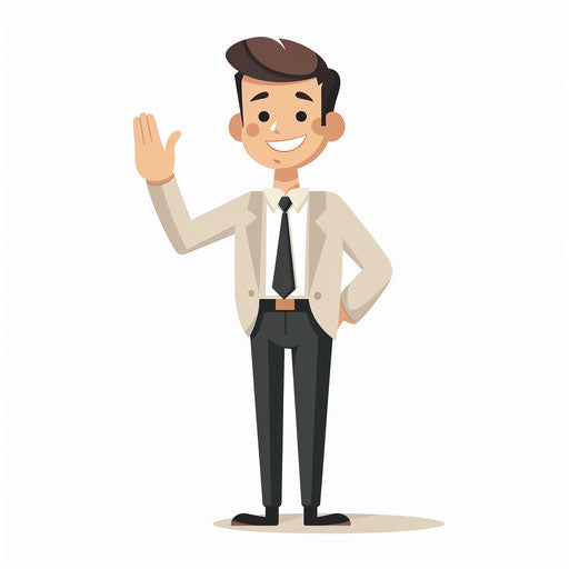 Minimalist-style hi clipart on white background