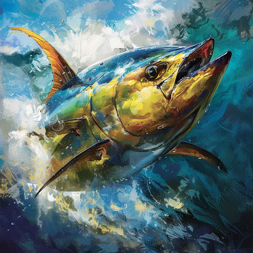 Yellowfin tuna catching prey: speed and precision