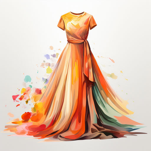 Illustration of dress in the style of Oil painting