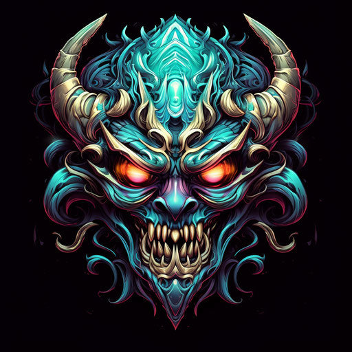 The demon head, cartoon design