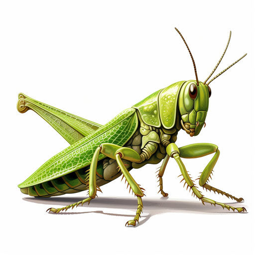 Grasshopper clipart, Chiaroscuro Art style, white background