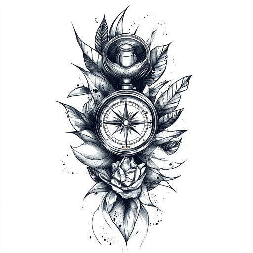 Inner bicep tattoo sketch for men with nautical compass