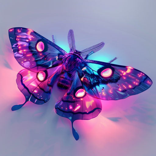 Death moth tattoo neon color