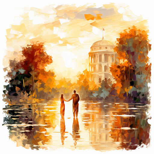 Good afternoon clipart in the style of Impressionistic Art, on a white background