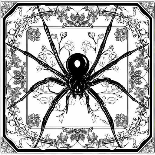 Black widow spider in a chic and stylish setting