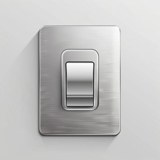 Realistic switch on metallic silver background