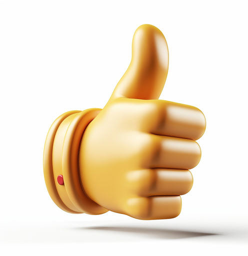 Cartoon thumbs up emoji, captivating and sculpted style
