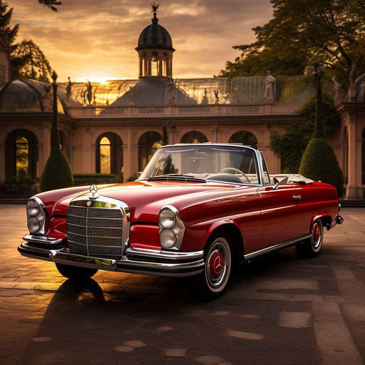 Classic Mercedes Benz Convertible with Top Down