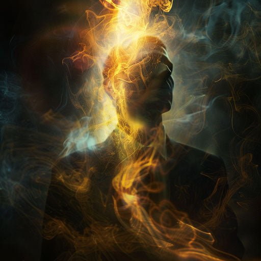 A visionary business man with an ethereal glow