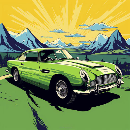 Bright green Aston Martin DB5