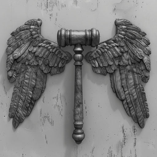 Realistic gavel clipart with flat random background