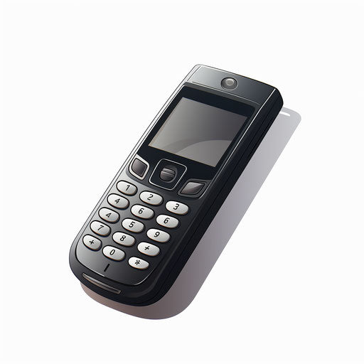 Cell phone clipart in the style of Chiaroscuro Art, on a white background
