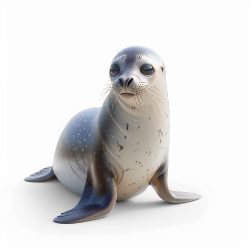 Seal clipart in a photo realistic style on white flat background