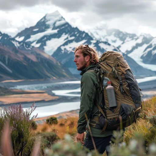 Man trekking on Aoraki Mount Cook