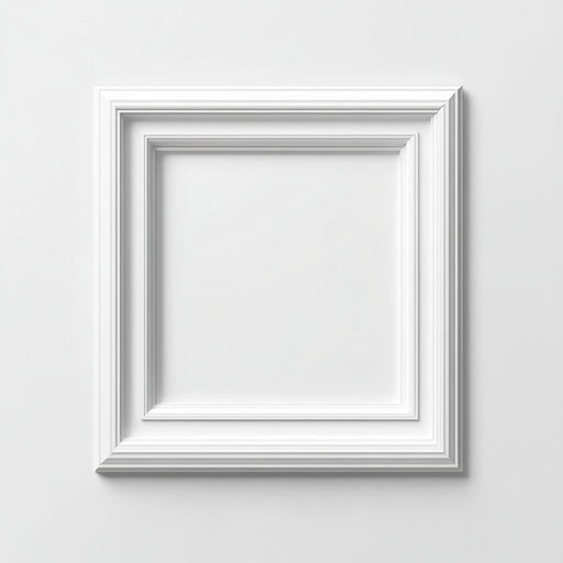 3D frame in photo realistic style on flat white background