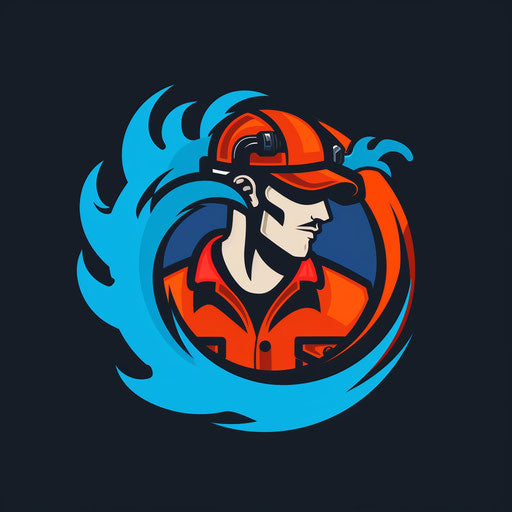 Dynamic plumbing logo with high contrast