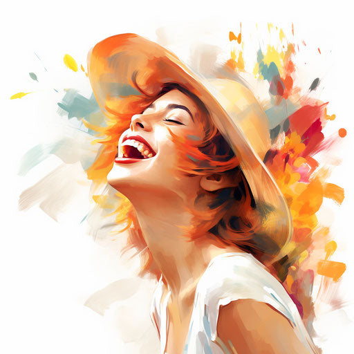 Joy clipart in the style of Impressionistic Art, on a white background