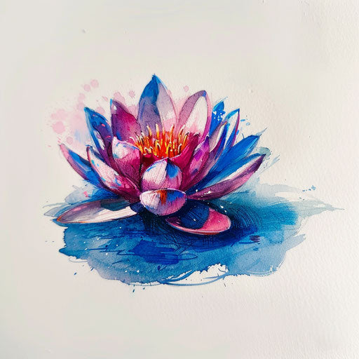 Impressionist water lily tattoo concept