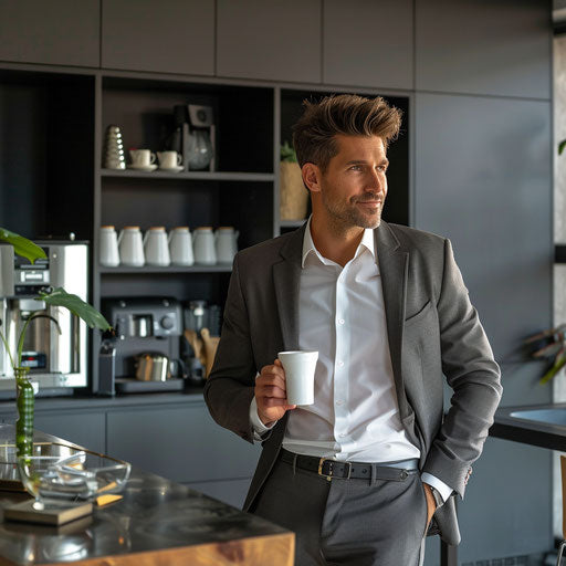 Coffee break in a stylish office kitchen