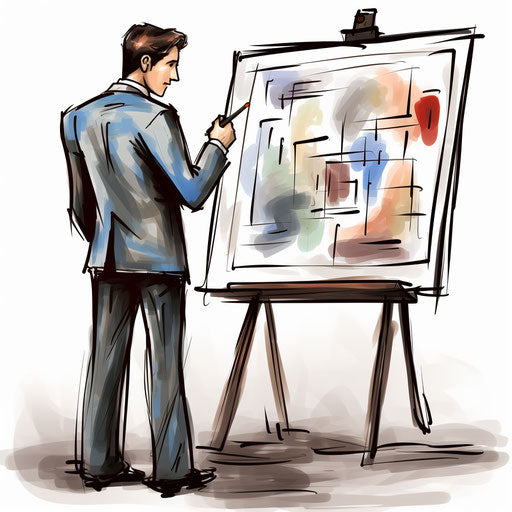 Evaluation artwork in the style of Chiaroscuro Art, on white background