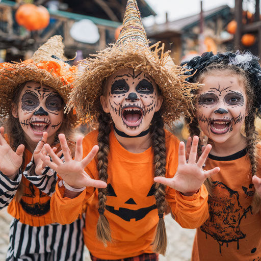 Joyful Moments with Halloween Costumed Girls