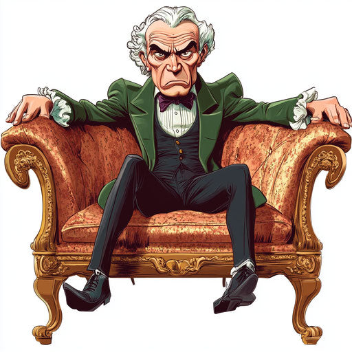 Humorous caricature of an Alessandro Volta clipart