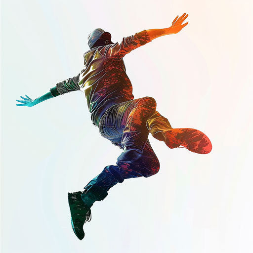 Jumping clipart in a photo realistic style on flat white background