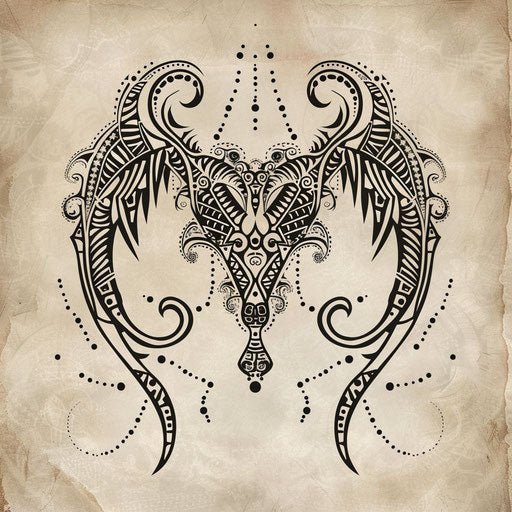 Tribal-inspired Virgo Constellation Tattoo Sketch