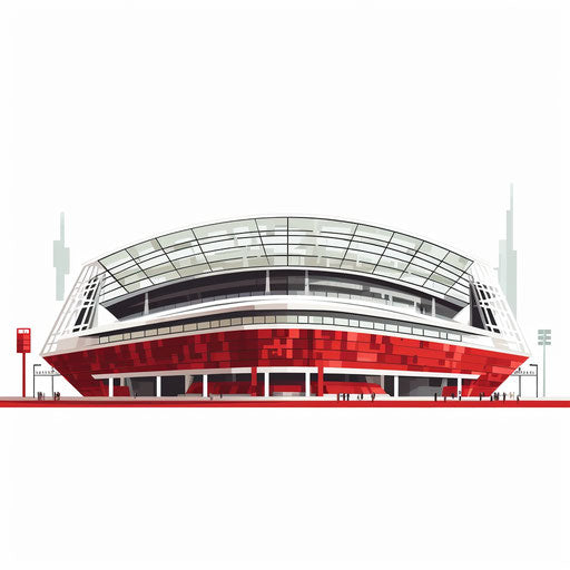 Minimalist stadium illustration on white background