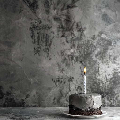 Realistic funny happy birthday clipart on slate grey background