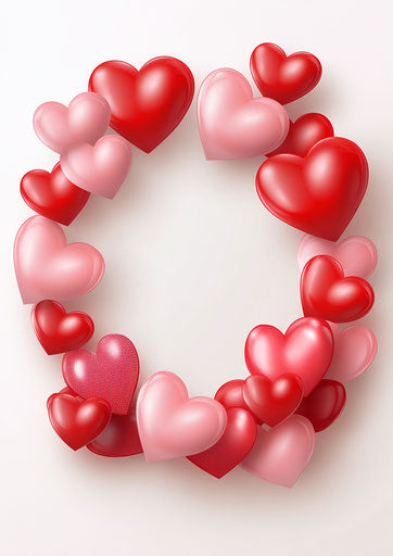 Valentine's Day background with red and pink hearts