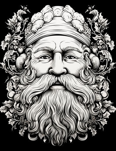 Free cute Santa Claus coloring page for kids