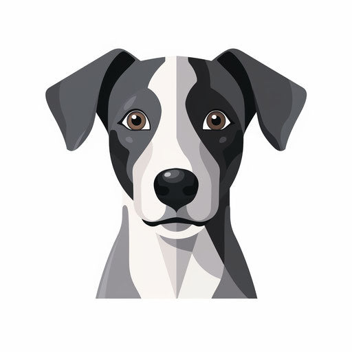 Minimalist dog illustration on white background