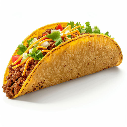 Taco clipart in photo-realistic style on flat white background