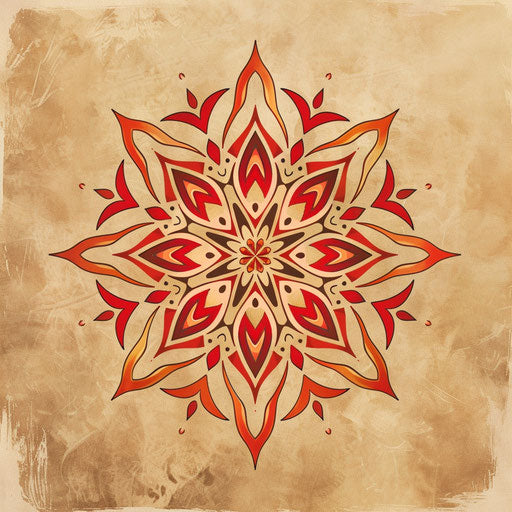 Bohemian tattoo sketch of a mandala-inspired snowflake