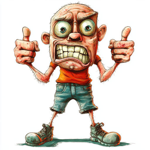 Humorous caricature of a yes clipart with human characteristics