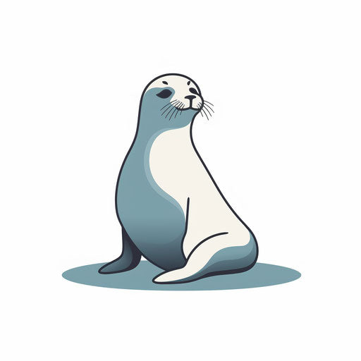 Seal clipart in Minimalist style, on white background