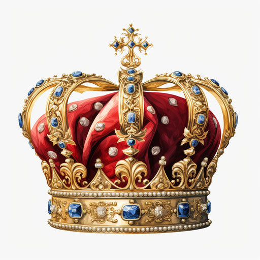 Crown clipart png in the style of Oil painting, on a white background