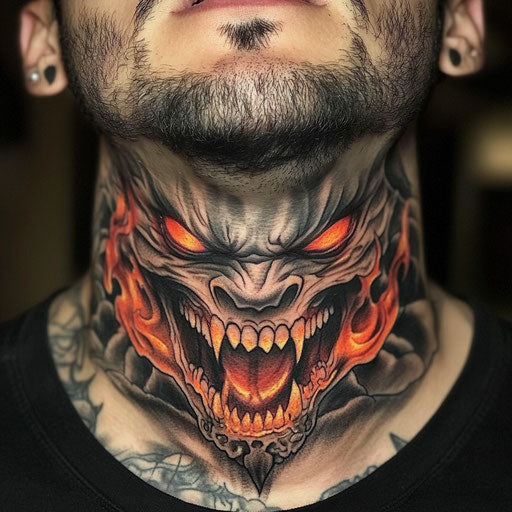 Dynamic Throat Tattoos For Men Tattoo Flash