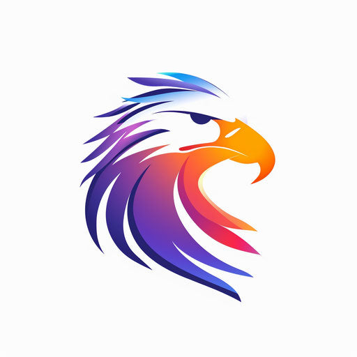 Modern eagle logo with sleek lines and gradient color on white