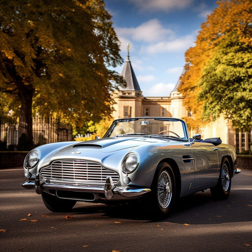 Aston Martin DB5 convertible with the top down