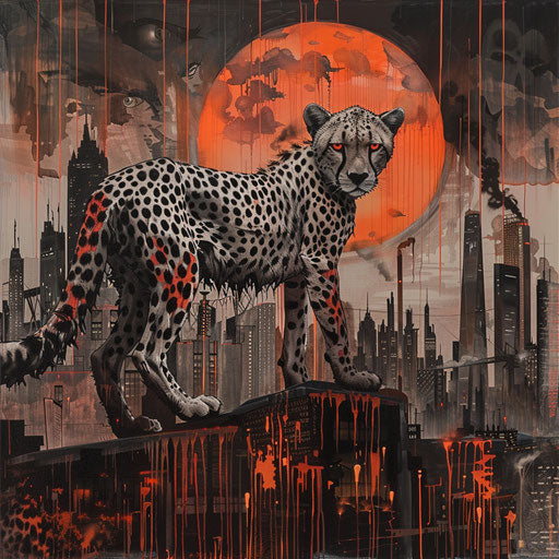 Symbol of freedom and rebellion in the dystopian cityscape