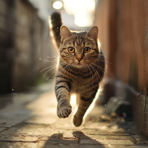 Brown cat running