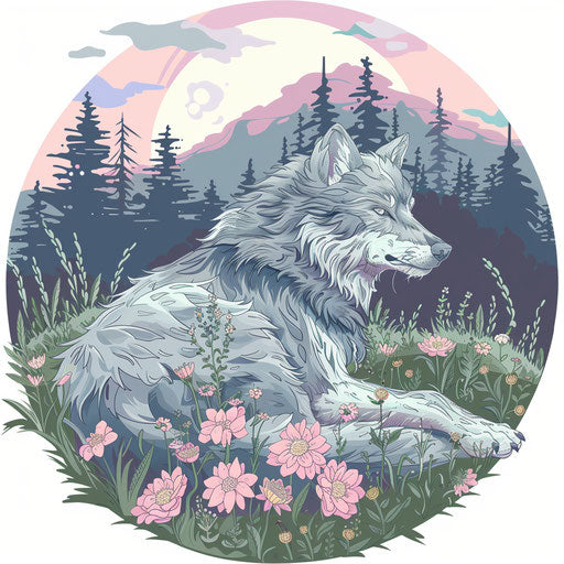 Werewolf in a peaceful meadow