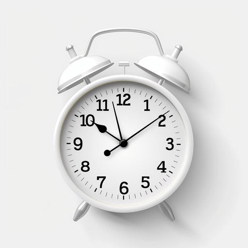 Realistic alarm clock illustration on flat white background