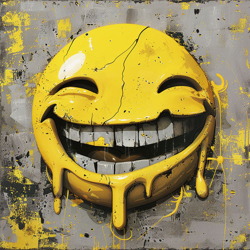 A smiling emoticon using yellow in ironic style