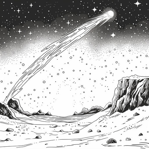 Majestic shooting star in the night sky