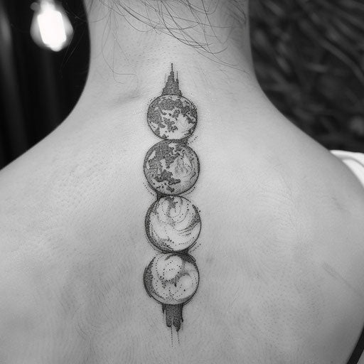 Moon phases tattoo inspired by Peter Jackson