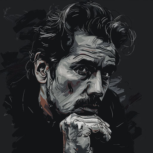 Actor clipart rendered realistically on dark background